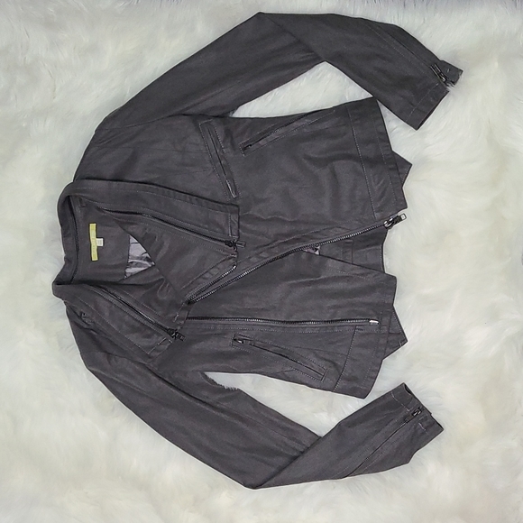 Gianni Bini Grey Moto Jacket - Picture 1 of 6